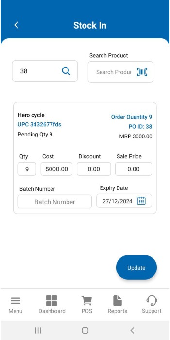 How to Update stock-in By Purchase order id How to Update stock-in By Purchase order id